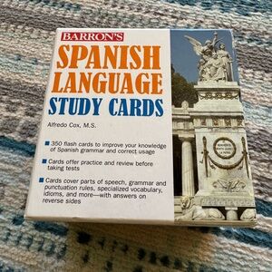 Barron's Spanish Language Study Cards - Blue and White